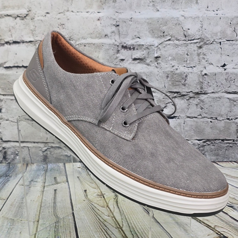 Skechers Casual Oxford Mens 12 Wide Fit Grey 65981W Memory Foam Goga Mat Arch